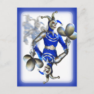 Blue jester postcard