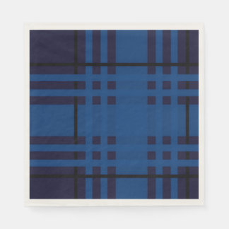 Blue Jewel Plaid Tartan Paper Napkin