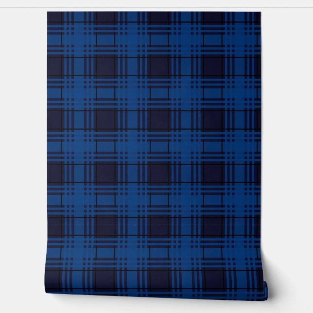 Blue Jewel Tartan Plaid Wallpaper (Unrolling)
