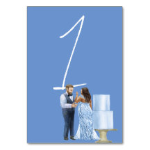 Blue Jewel Wedding Event Reception Table Number