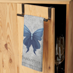 Blue Jewelled Butterfly Tea Towel