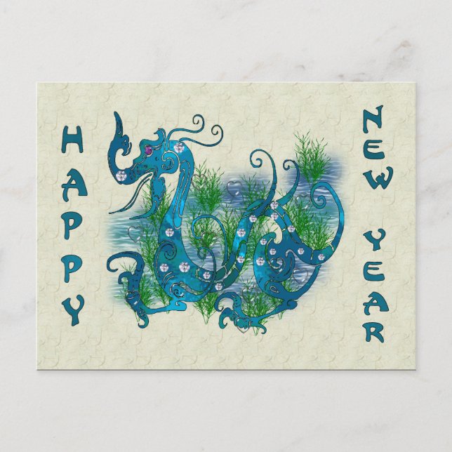 Blue Jewelled Dragon Postcard (Front)