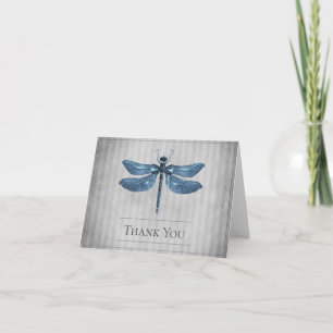 Blue Jewelled Dragonfly Wedding Thank You