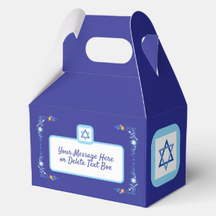 Blue Jewish Star of David with Border Favour Box