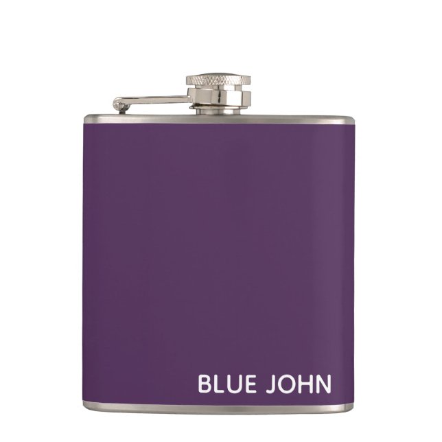 Blue John purple colour name Hip Flask (Front)