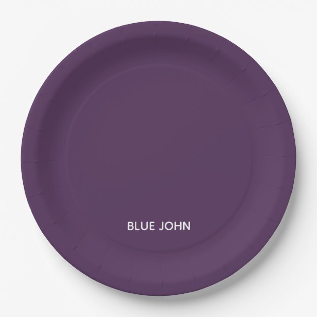 Blue John purple colour name Paper Plate (Front)