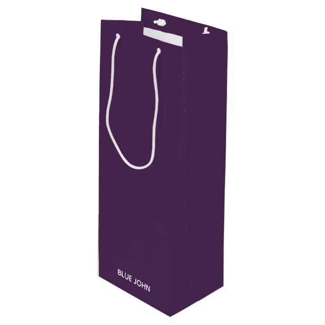 Blue John purple colour name Wine Gift Bag (Front Angled)