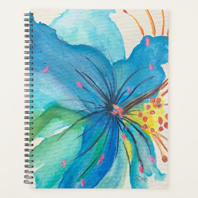 Blue Joy Abstract Floral Planner (Front)