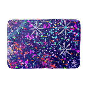 Blue Jubilee Abstract Art  Bath Mat
