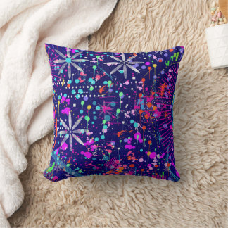 Blue Jubilee Abstract Art  Cushion