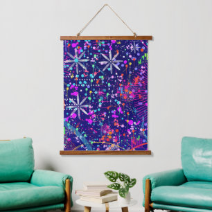 Blue Jubilee Abstract Art Hanging Tapestry