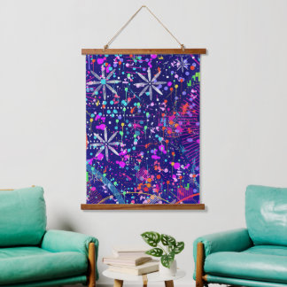 Blue Jubilee Abstract Art  Hanging Tapestry