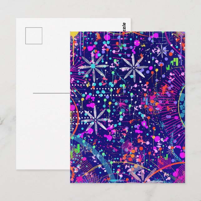 Blue Jubilee Abstract Art  Postcard (Front/Back)