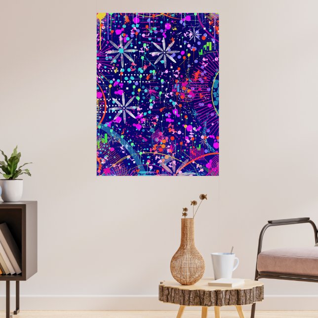 Blue Jubilee Abstract Art  Poster (Living Room 3)