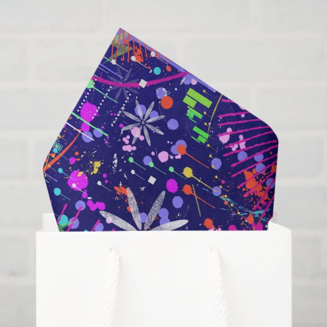 Blue Jubilee Abstract Art  Tissue Paper (Gift Bag)