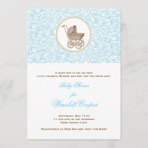 Blue Julep Scroll Invitation