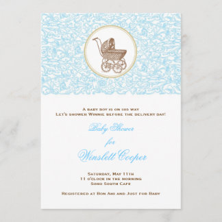 Blue Julep Scroll Invitation
