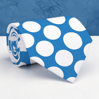 Blue Jumbo Polka Dots Custom Necktie