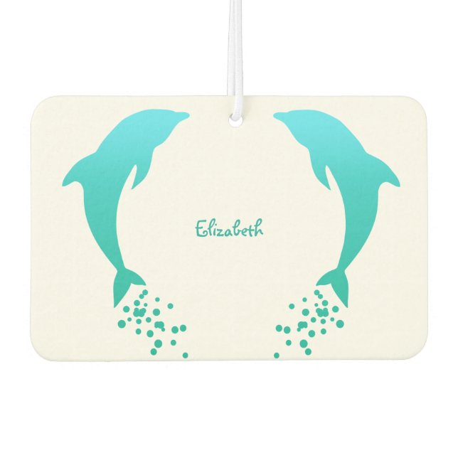 Blue Jumping Dolphin With Bubbles Air Freshener (Front)