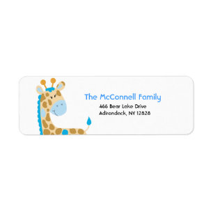 Blue Jungle Giraffe PRINTABLE ADDRESS LABELS
