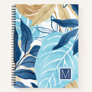 Blue Jungle Leaves Notebook