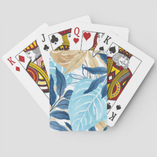 Blue Jungle Leaves Playing Cards