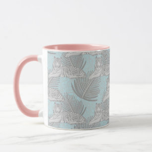 Blue Jungle Tiger Pattern Mug