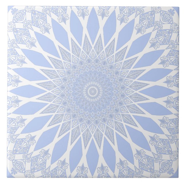 Blue Juniper Berry Tristyns Mandala Ceramic Tile (Front)