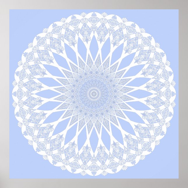 Blue Juniper Berry Tristyns Mandala Poster (Front)