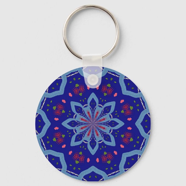 Blue Kaleido Style Key Ring (Front)
