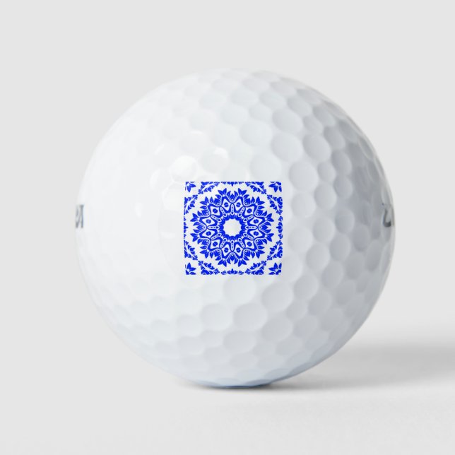 Blue Kaleidoscope Golf Balls (Front)