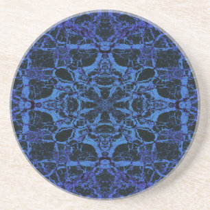 Blue kaleidoscope pattern coaster