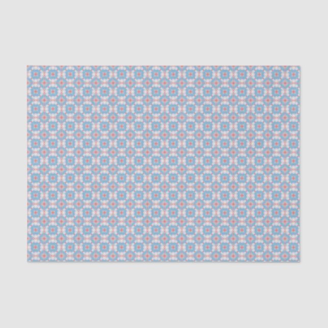 Blue Kaleidoscope Pattern Tissue Paper (Front)