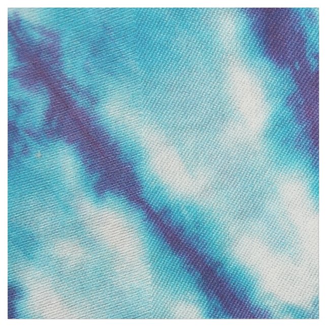 Blue Kaleidoscope Tie-Dye Fabric (Close Up)