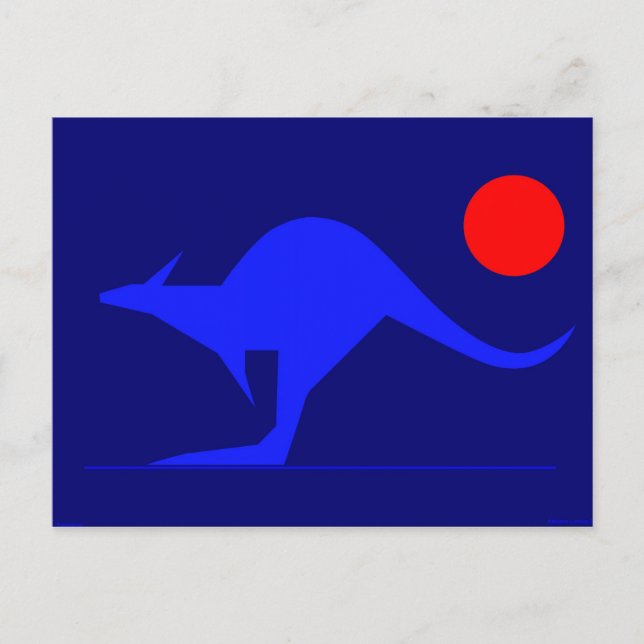 Blue Kangaroo Postcard (Front)