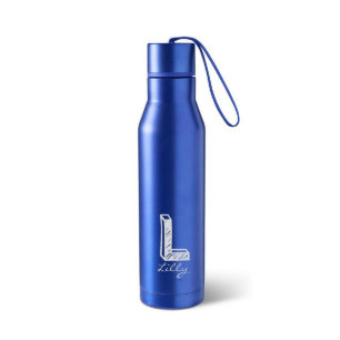 Blue Kate Monogram Stainless Steel Water Bottle