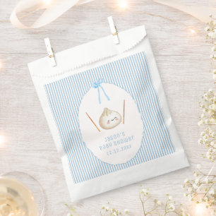 Blue Kawaii Boy Bow Asian Dumpling Baby Shower Favour Bag
