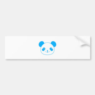 Blue Kawaii Panda Bear Bumper Sticker