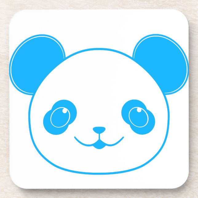 Blue Kawaii Panda Bear Coaster (Front)
