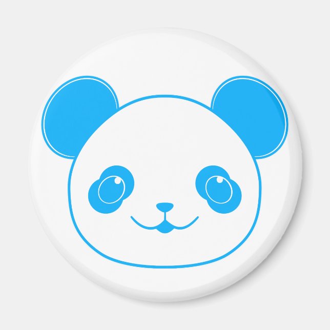 Blue Kawaii Panda Bear Magnet (Front)