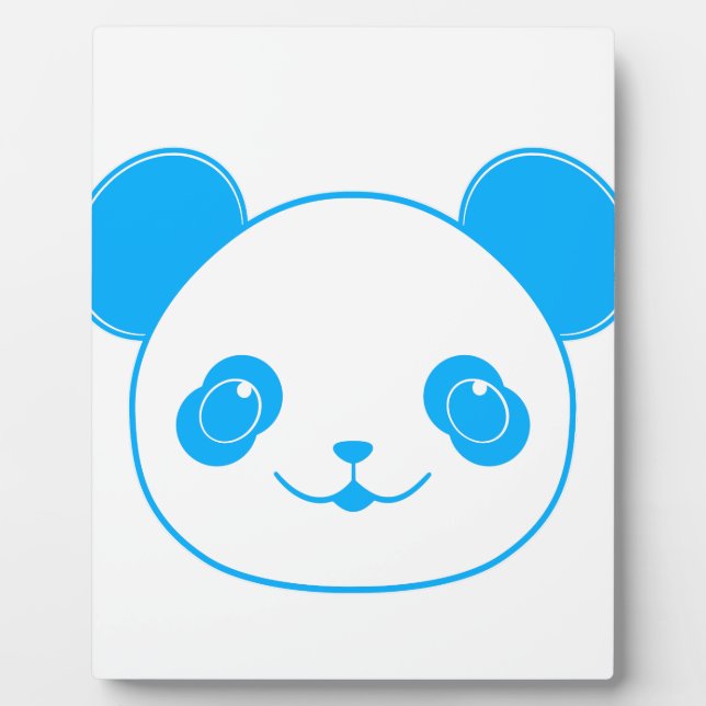 Blue Kawaii Panda Bear Plaque (Front)