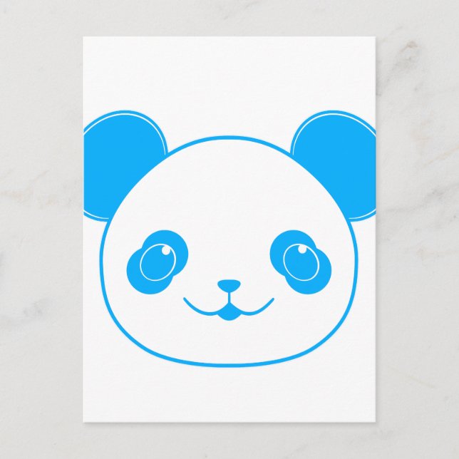 Blue Kawaii Panda Bear Postcard (Front)