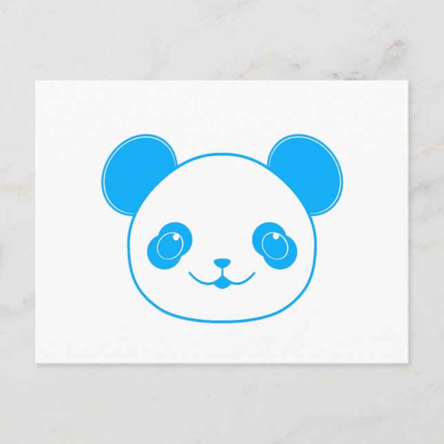 Blue Kawaii Panda Bear Postcard (Front)