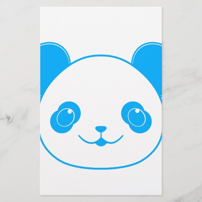 Blue Kawaii Panda Bear Stationery (Front)