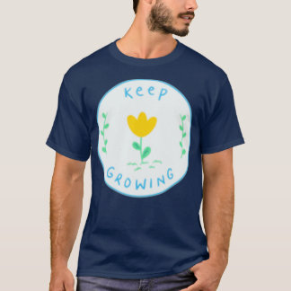 Blue Keep Growing Sticker Large T-Shirt