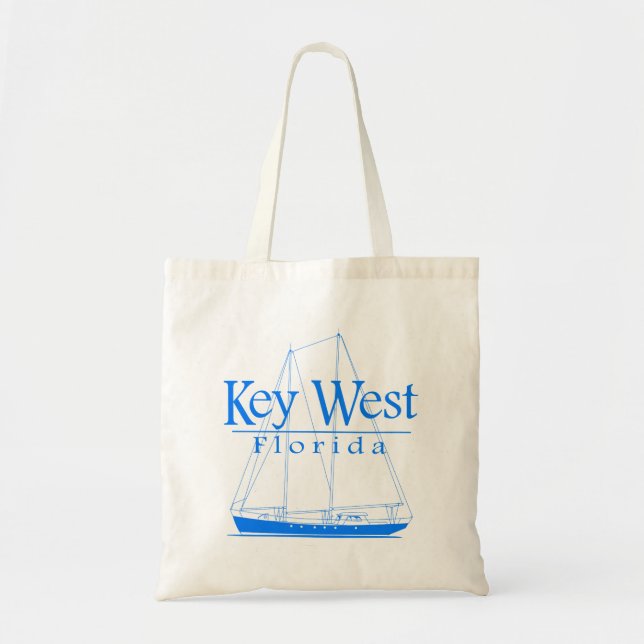 Blue Key West Sailing Tote Bag (Front)