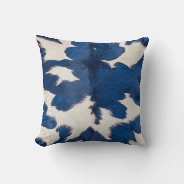 Blue Kilim Decorative Pillows: cow pillow (Front)