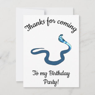 Blue King Cobra Happy B-day Thank You Card