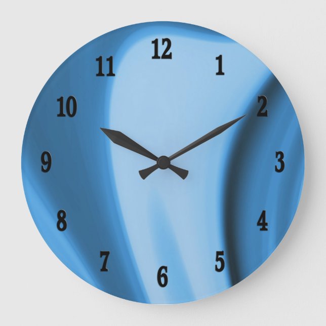 Blue Kitchen Swirls Wall Clock (Front)