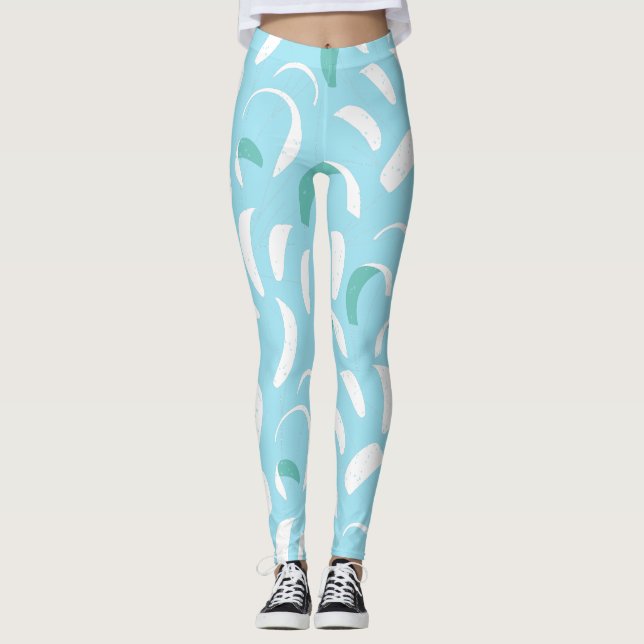 Blue Kite Surf Sails and Lines Cool Watersports Leggings (Front)